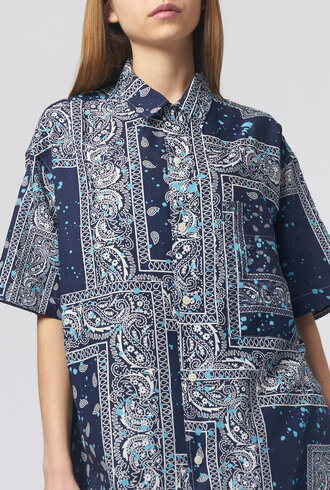 Destin Malibu Bandana Shirt Dripping Blue