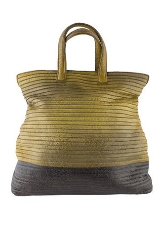 Majo Colorblock Line Textured Tote Chestnut/Brown