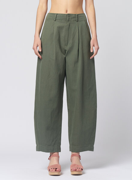 Apiece Apart Bari Crop Trouser Thyme Linen