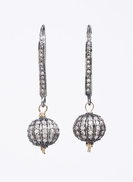 Dana Kellin Fine Diamond Ball Drop Earrings