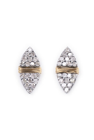 Dana Kellin Fine Pave Diamond Wing Shaped Post Earrings