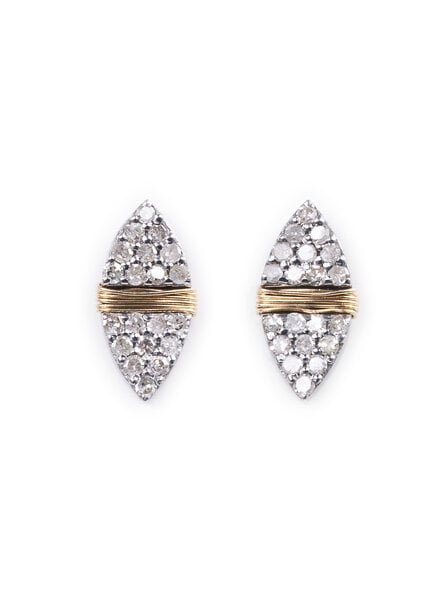 Dana Kellin Fine Pave Diamond Wing Shaped Post Earrings