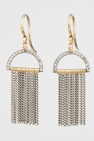 Dana Kellin Fine Diamond  Earrings with Silver Fringes
