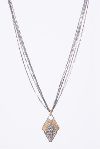 Dana Kellin Fine Diamond Pendant with Multi Silver Chain