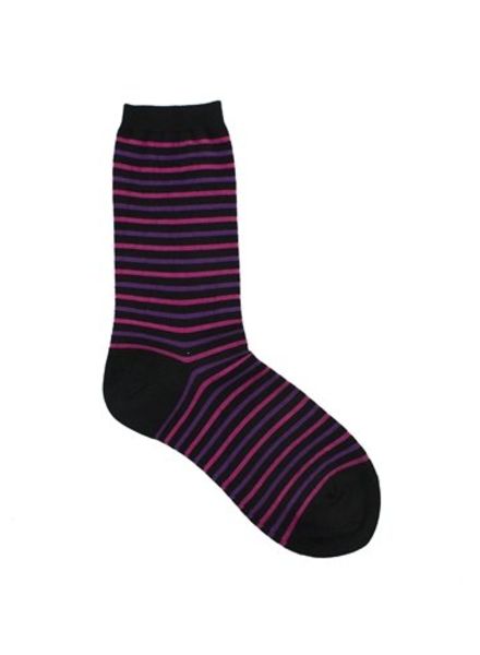 Pantherella Madeline Stripe Cotton Socks Black