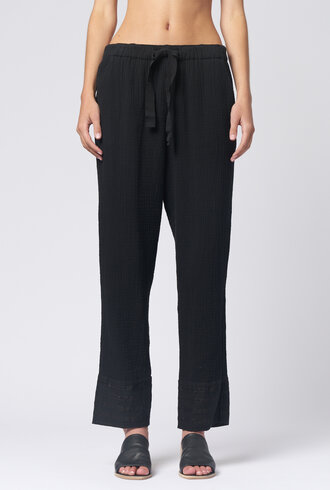Raquel Allegra Gauze Pants  Black