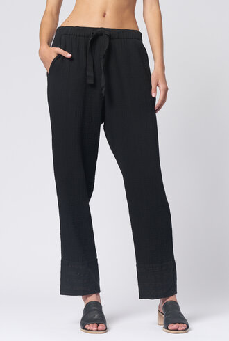 Raquel Allegra Gauze Pants  Black