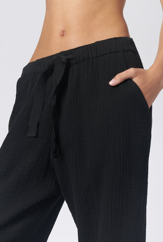 Raquel Allegra Gauze Pants  Black