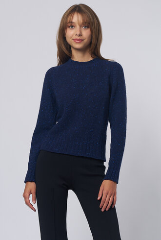 MJW. Donegal Tweed Pullover Blue