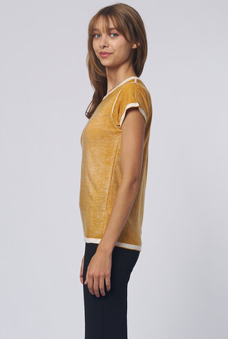 Kokun Short Sleeve Over Dye Crew Mustard