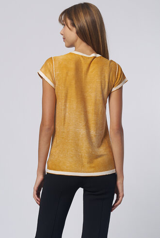 Kokun Short Sleeve Over Dye Crew Mustard