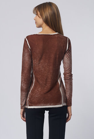 Kokun Over Dye Fitted Crew Sweater Mocha