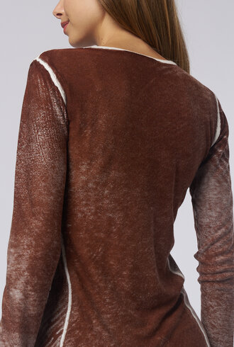 Kokun Over Dye Fitted Crew Sweater Mocha