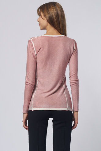 Kokun Over Dye Bamboo V Neck Dusty Rose