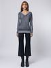 Kokun Over Dye Perfect V Neck Charcoal