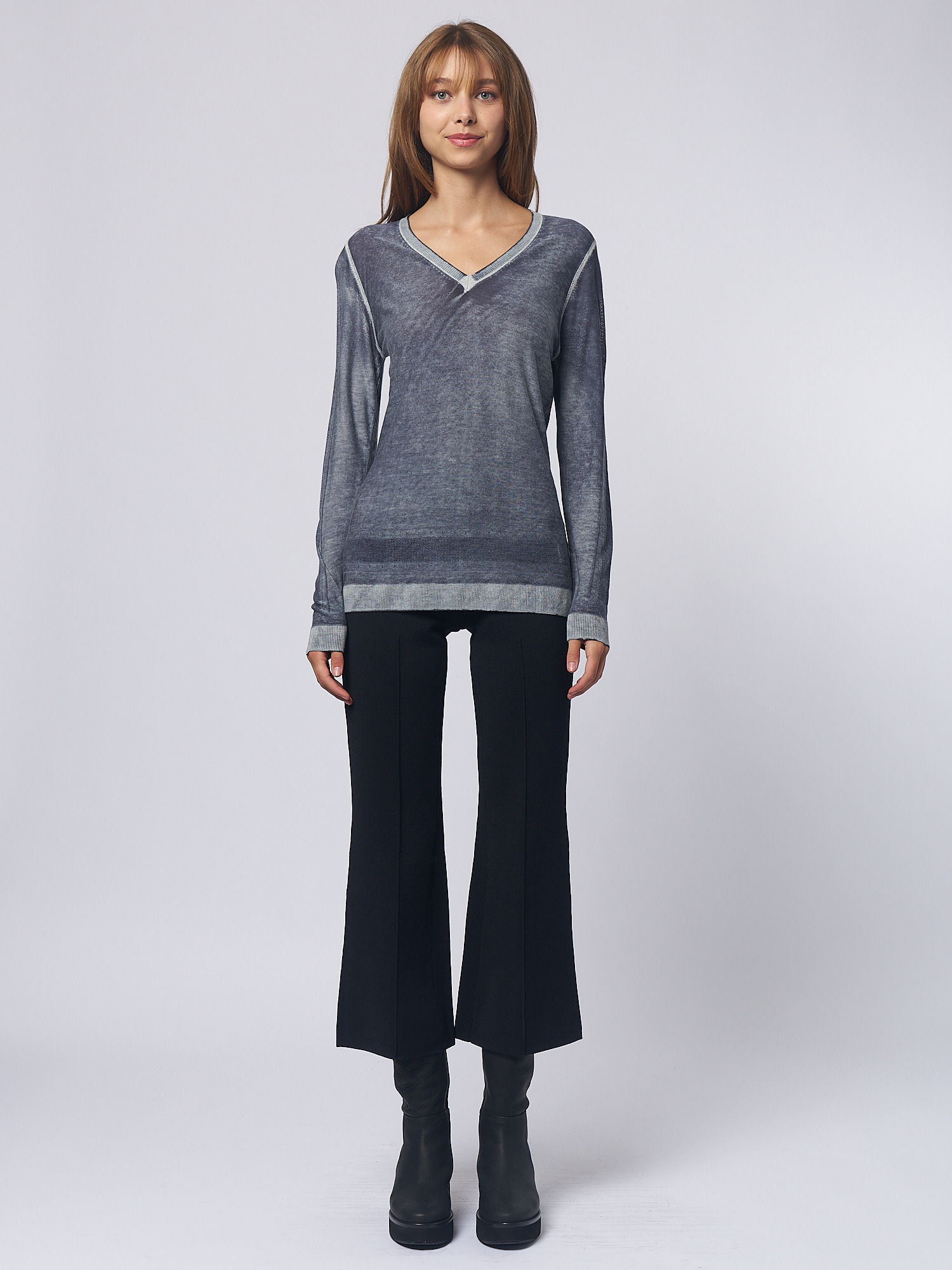 Perfect V Neck Charcoal Alhambra Women s Clothing Boutique Seattle