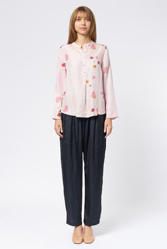 Raquel Allegra Perfect Henley Silk Petal  Pink