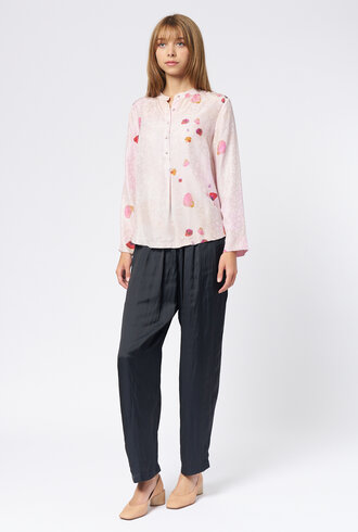 Raquel Allegra Perfect Henley Silk Petal  Pink