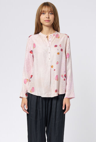 Raquel Allegra Perfect Henley Silk Petal  Pink