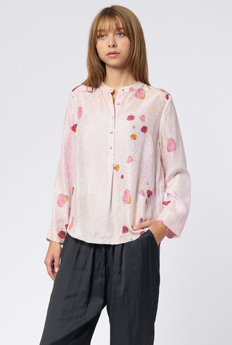 Raquel Allegra Perfect Henley Silk Petal  Pink