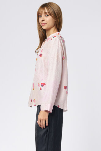 Raquel Allegra Perfect Henley Silk Petal  Pink