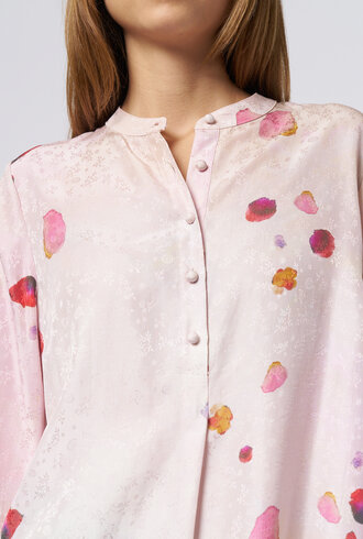 Raquel Allegra Perfect Henley Silk Petal  Pink