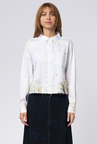 Raquel Allegra Artist Crop Top White Multi