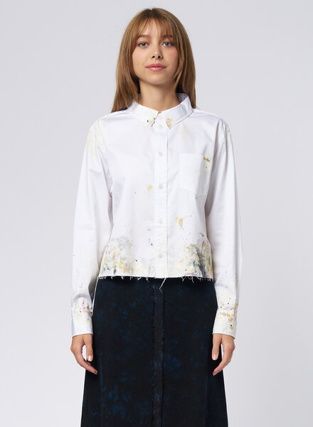 Raquel Allegra Artist Crop Top White Multi