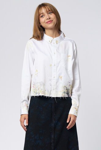 Raquel Allegra Artist Crop Top White Multi