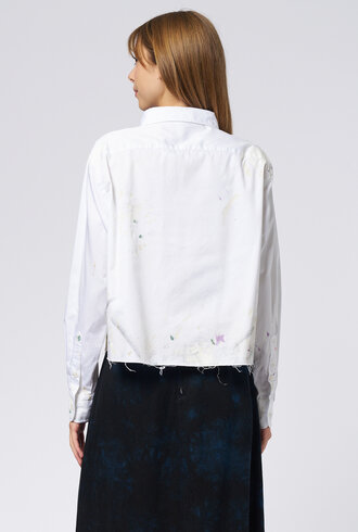 Raquel Allegra Artist Crop Top White Multi