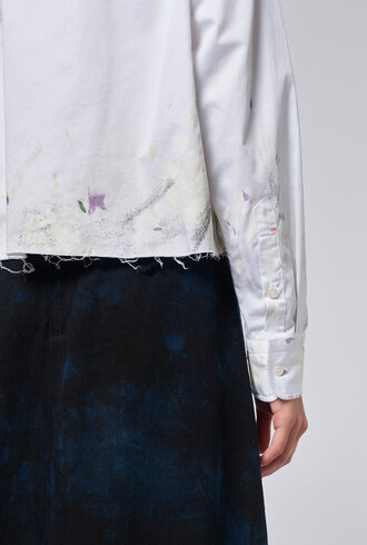 Raquel Allegra Artist Crop Top White Multi