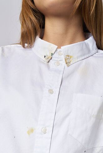 Raquel Allegra Artist Crop Top White Multi
