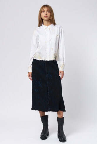 Raquel Allegra Artist Crop Top White Multi