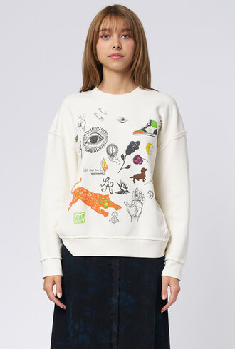 Raquel Allegra Hesperia Sweatshirt Dirty White
