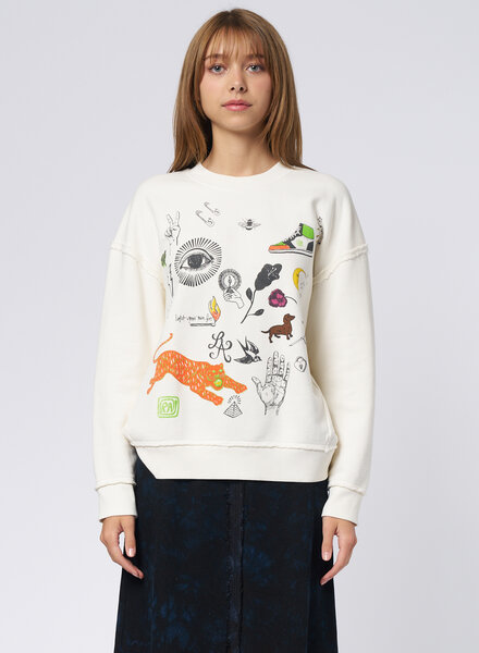 Raquel Allegra Hesperia Sweatshirt Dirty White