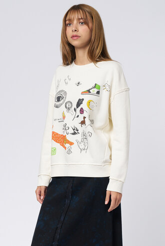 Raquel Allegra Hesperia Sweatshirt Dirty White