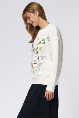 Raquel Allegra Hesperia Sweatshirt Dirty White
