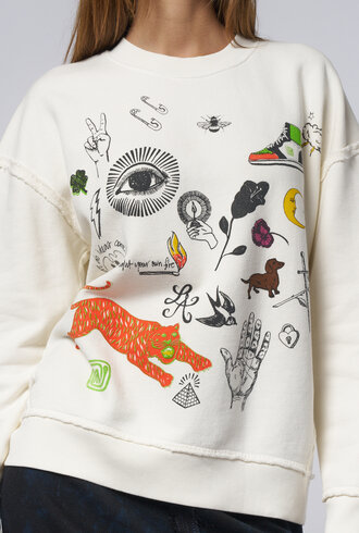 Raquel Allegra Hesperia Sweatshirt Dirty White