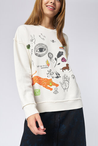 Raquel Allegra Hesperia Sweatshirt Dirty White