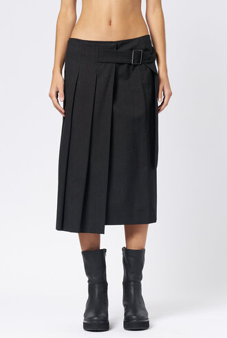 WE-AR4 The Hutton Midi Skirt Charcoal