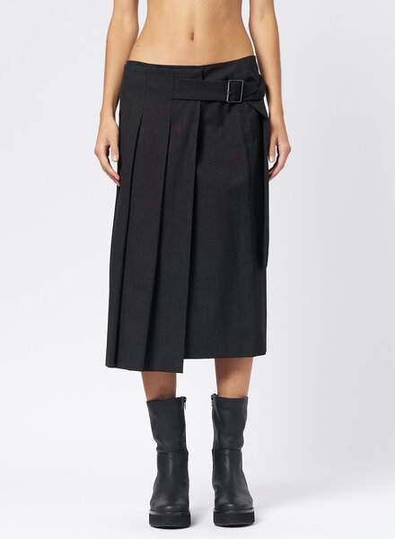 WE-AR4 The Hutton Midi Skirt Charcoal