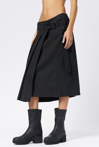 WE-AR4 The Hutton Midi Skirt Charcoal