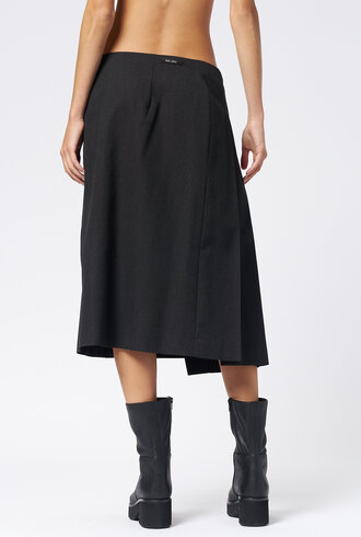 WE-AR4 The Hutton Midi Skirt Charcoal