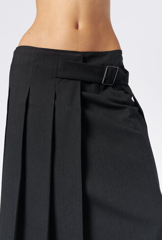 WE-AR4 The Hutton Midi Skirt Charcoal