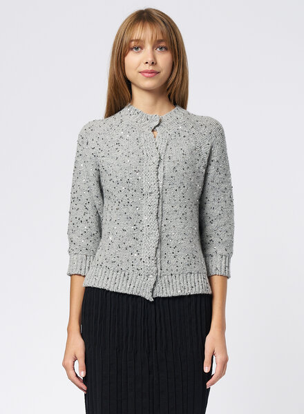 MJW. Cashmere Blend Cardigan Grey Sequin