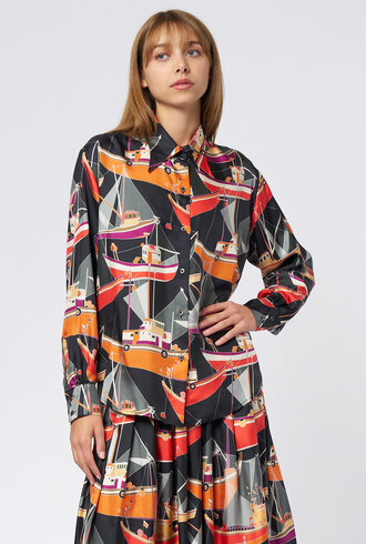 La Prestic Ouiston Brooks Blouse Maritime