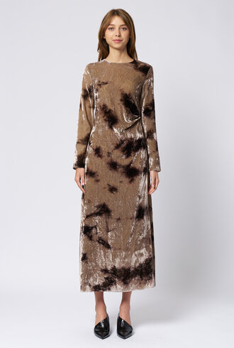 Pomandere Washed Velvet Dress Marble