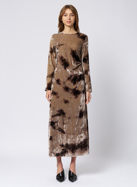 Pomandere Washed Velvet Dress Marble