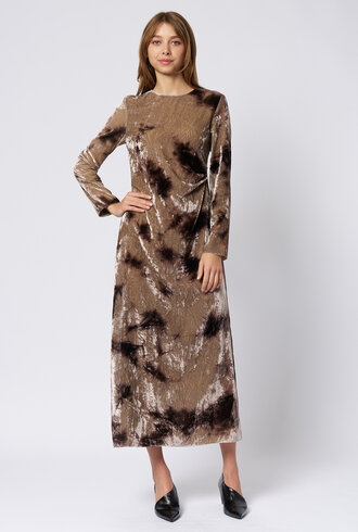 Pomandere Washed Velvet Dress Marble