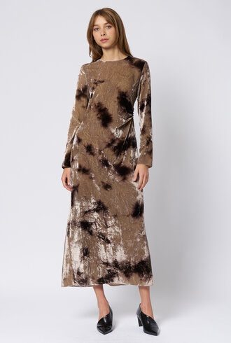 Pomandere Washed Velvet Dress Marble